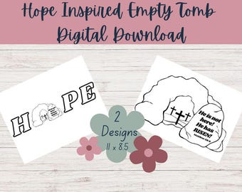 Empty Tomb Coloring Pages: Easter Bible Verse Art (Digital Download)