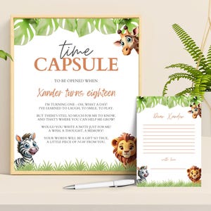 Wild One 1st Birthday Time Capsule, bearbeitbares Canva, Einzigartige Vorlage, SOFORTIGER DOWNLOAD, erste Feier, Gastposter, Andenken, Erinnerungen