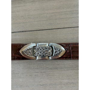 1994 Brighton Damen Braun Geprägte Leder Western Gürtel Silber Filigrane Schnalle Bild 5