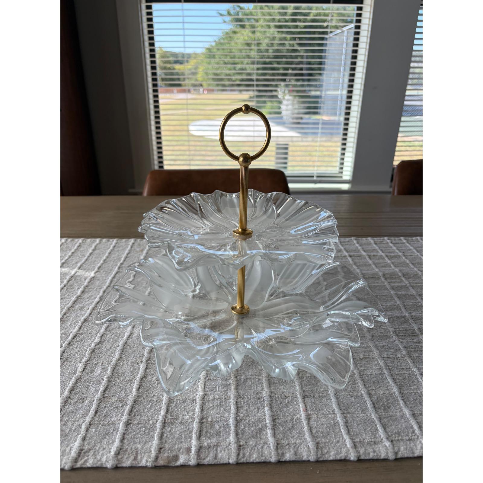 販売6/15まで二段式クリスタルガラススタンド Crystal 2 Tier Stand - Etsy