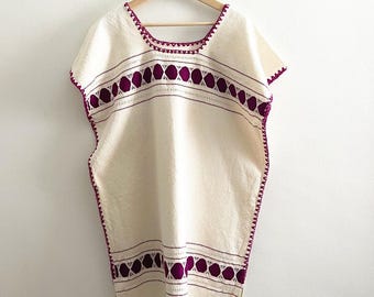 Pullover Style Poncho Embroidered woven surfer layering piece pool beach Coverup Artwear Size S/M