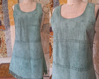 Vintage 90s sage green suede jumper