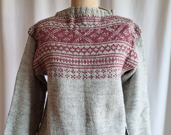 Handmade Scandinavian wool pullover jumper sweater vintage oversize pullover size S-M