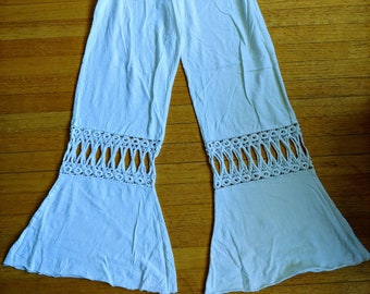Crocheted Festival Yoga Pants Wide waistband medium large