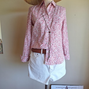Liberty pink floral shirt blouse small