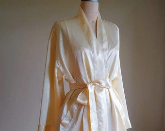 Conjunto de bata y camisón vintage Y2K de Victoria's Secret, color crema, lencería de boda, talla grande
