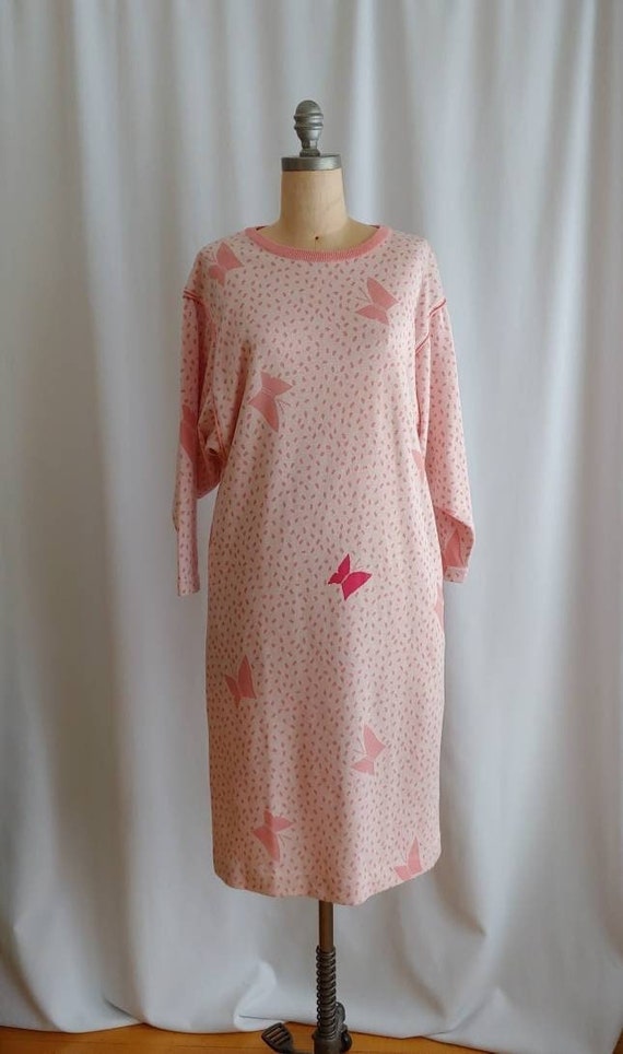 Japanese Hanae Mori knit lounge dress nightshirt … - image 2