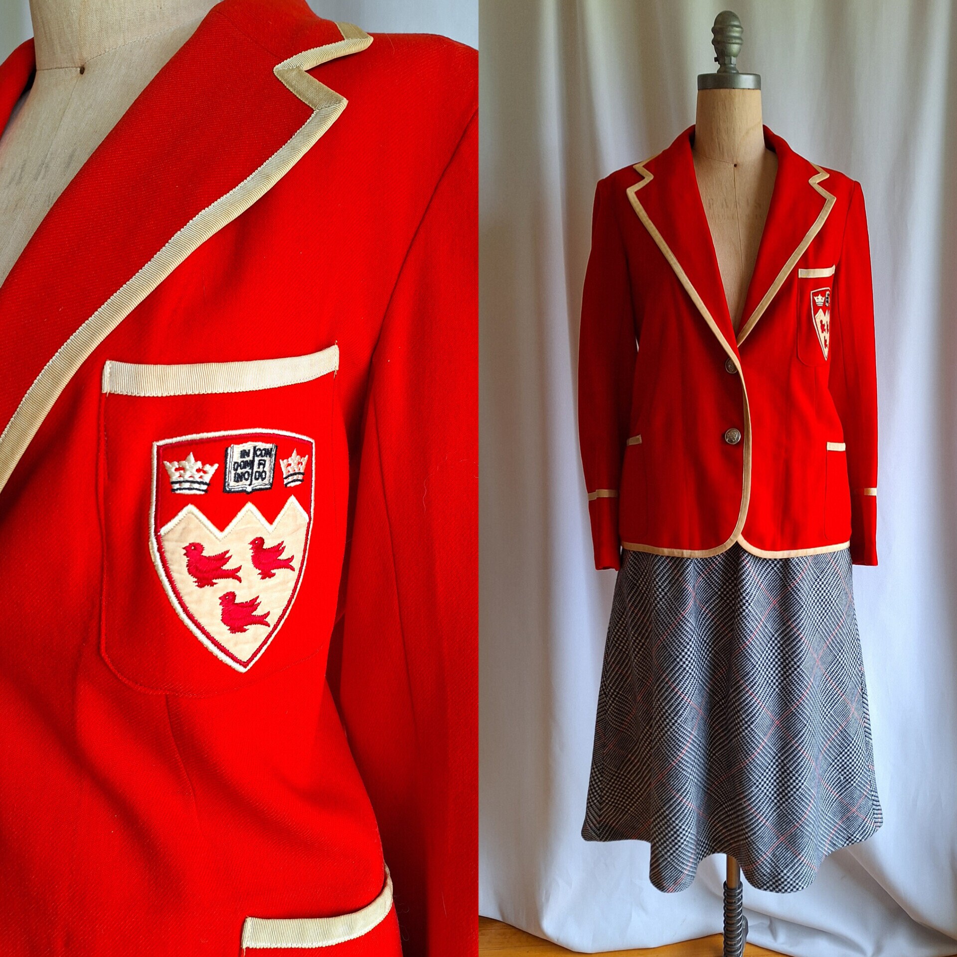 Real Vintage Search Engine 1940S Era Mcgill University Wool Blazer With Crest Dark Academia Medium $270.00 AT vintagedancer.com