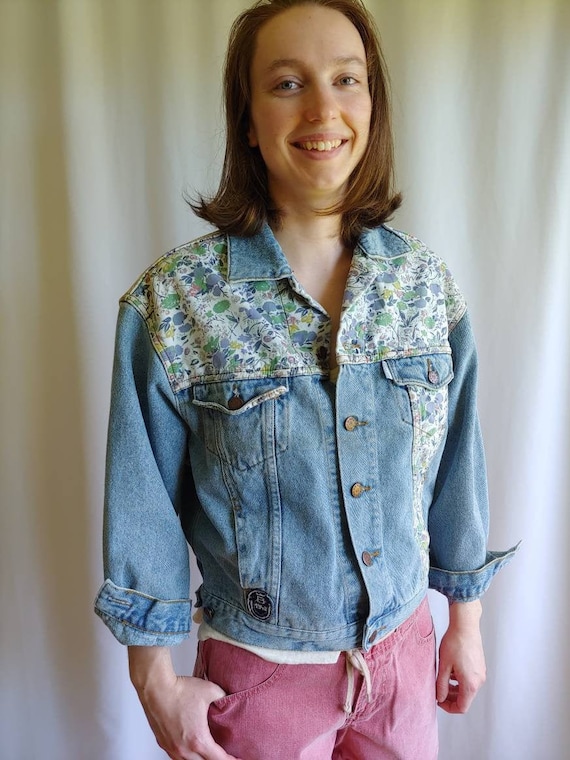 80s Dutch Jean Jacket Cottagecore 1948 Bohemian Denim Gingham