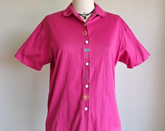 90s Arnold Palmer cotton golf shirt Japan embroidered seasons medium