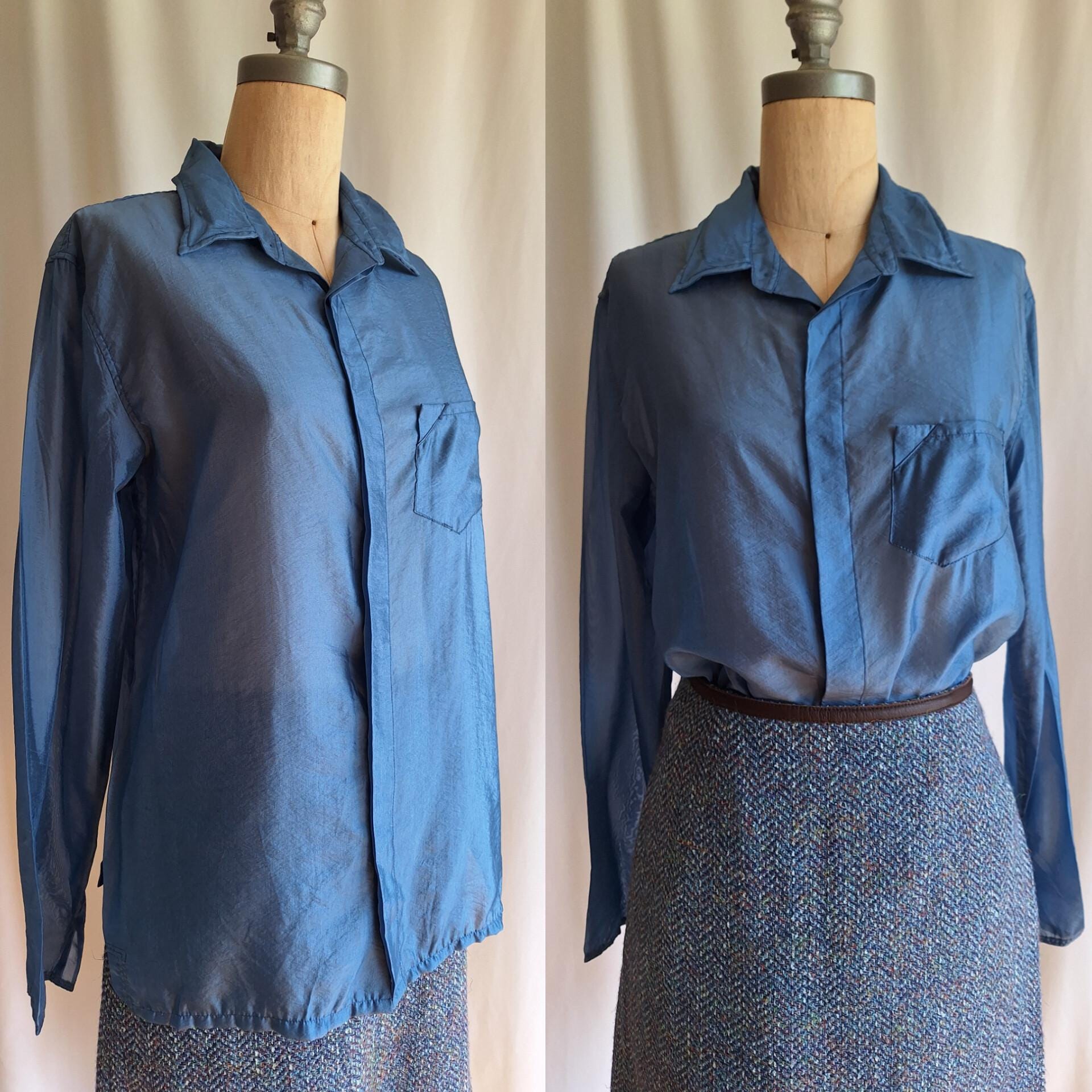 Ensemble Chemise Et Jupe Taille Haute Marithé Et François Girbaud - Taille 36, Noir/blanc/bleu Rayé, Occasion