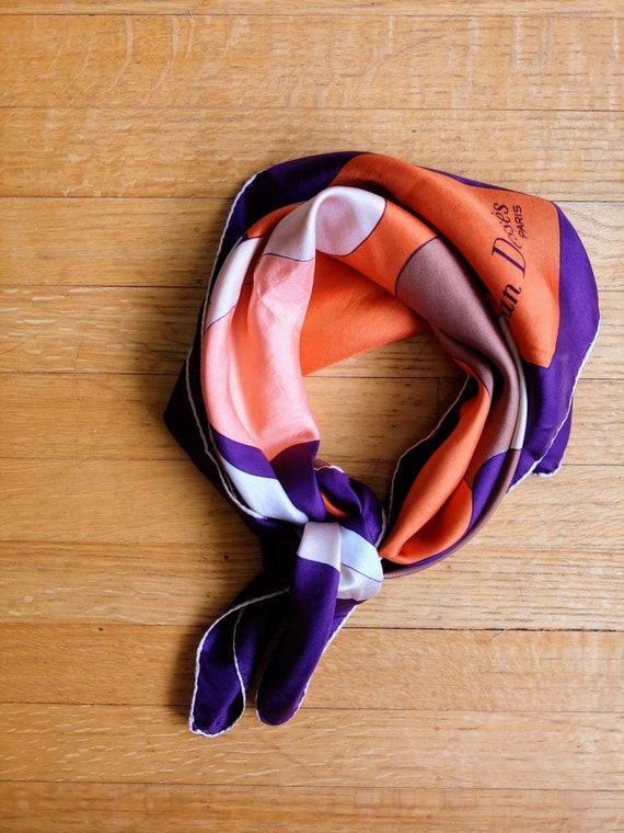 70s Jean Desses Paris art nouveau silk scarf autum