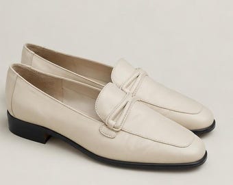 90s ETIENNE Agnier Stella loafers cream 7 1/2 M
