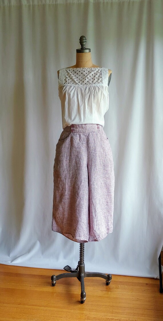 FLAX Linen Culottes - 32-40 inch waist - Woven Lin