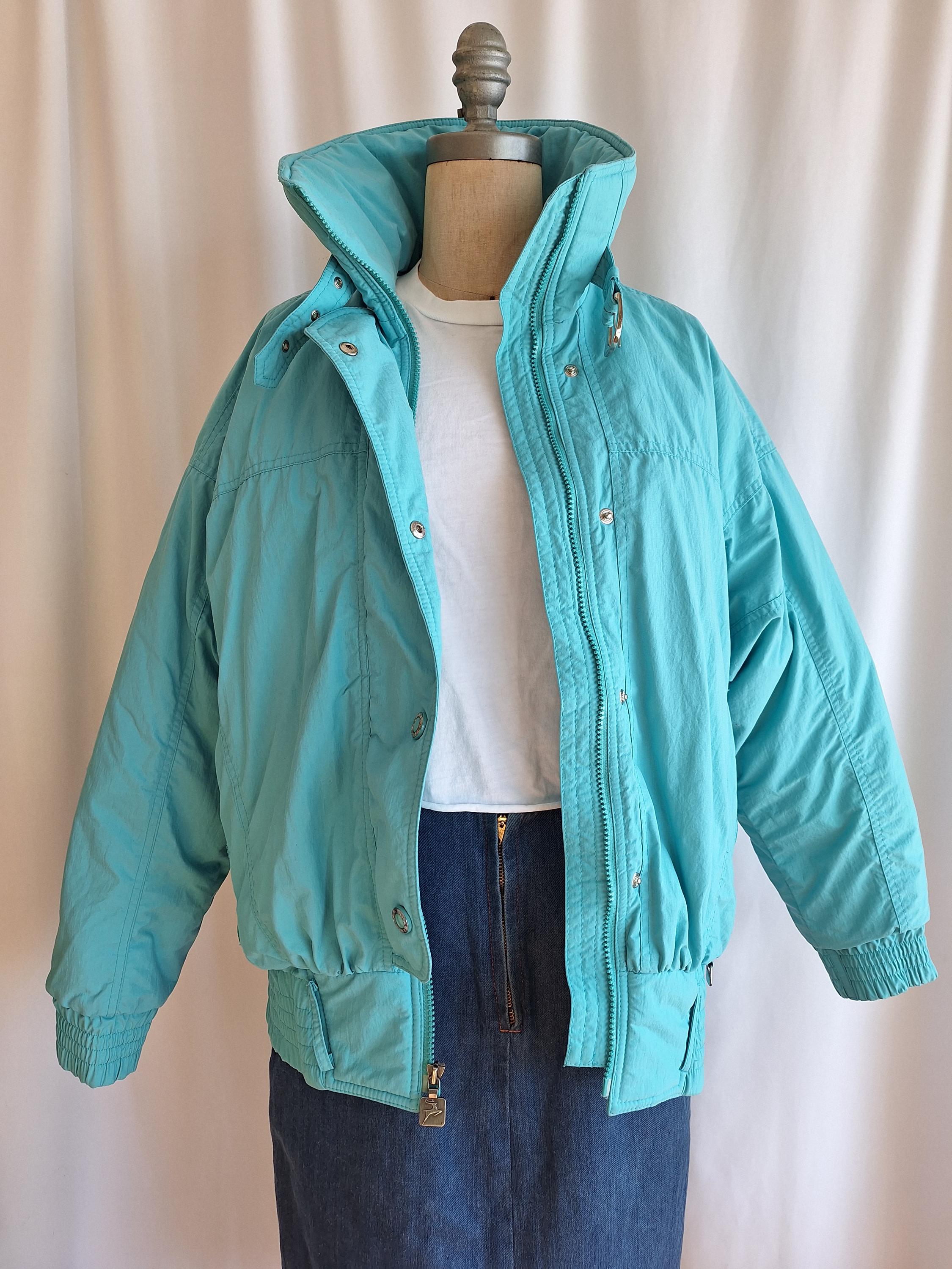 80s White Stag Ski Jacket Puffer Turquoise Large - Etsy