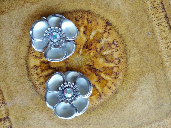 50s Brooch, 50s Earrings, Starburst Floral Jewell… - image 5