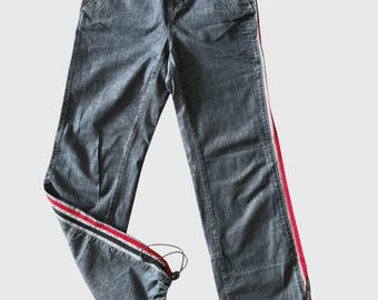 Y2K FUBU Denim Track Pants Utility Jeans Korean Size 4-6