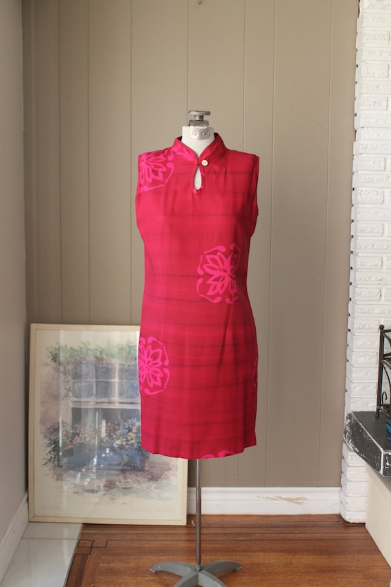 Hilo Hattie Hawaiian xs s Floral Sheath Cheongsam