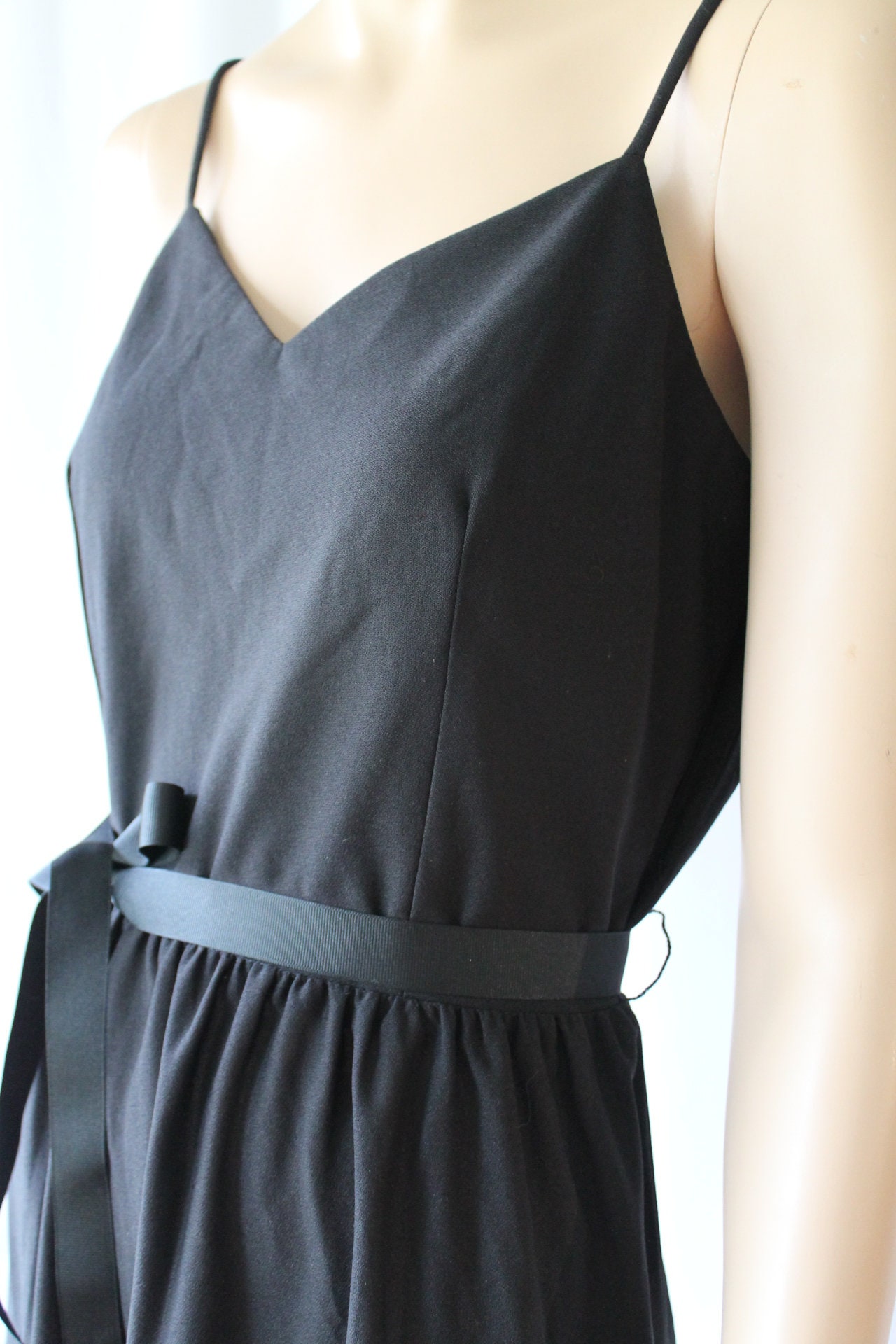 70s Vintage Slip Dress LBD Strappy Party Little Black Simple | Etsy