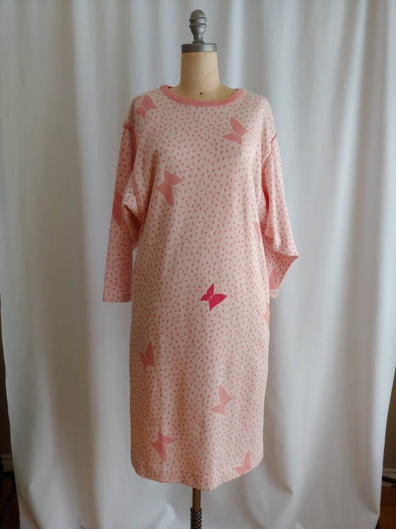 Japanese Hanae Mori knit lounge dress nightshirt … - image 3