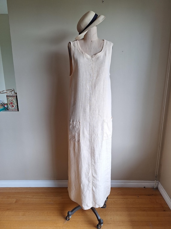 chinese dress ladies Ankle Linen Dress, Long Flax Dress, Kaftan Maxi Dress, Oversized Short –  Friends.Fashion main image 1
