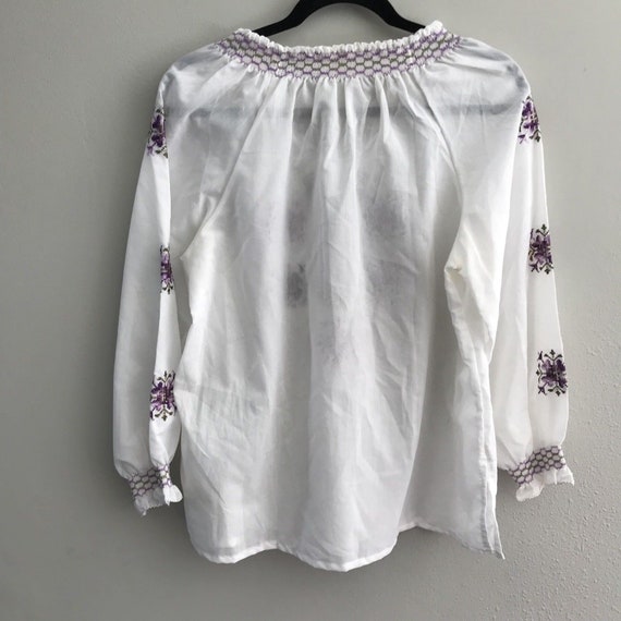 70s Greek Peasant Blouse Hungarian Hippie Bohemia… - image 2