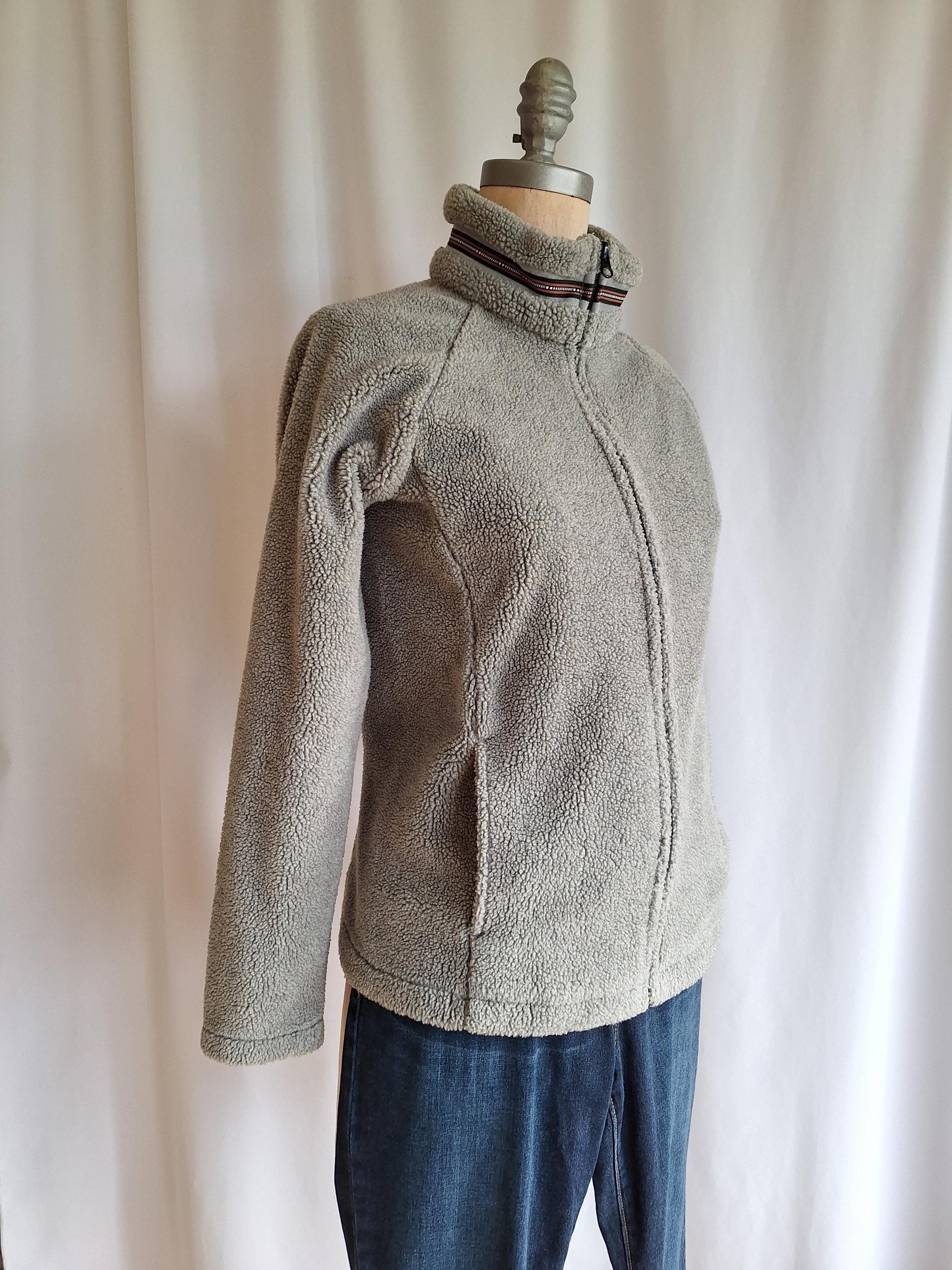 RARE Vintage Woolrich Sherpa Fleece Jacket, 36 Inch Bust, Gray