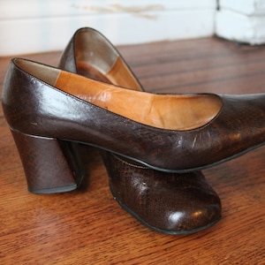 60s Mod Shoes / Finnish Shoes / Scandinavian Mod Shoes / Brown Shoes / Size 8 to 8.5