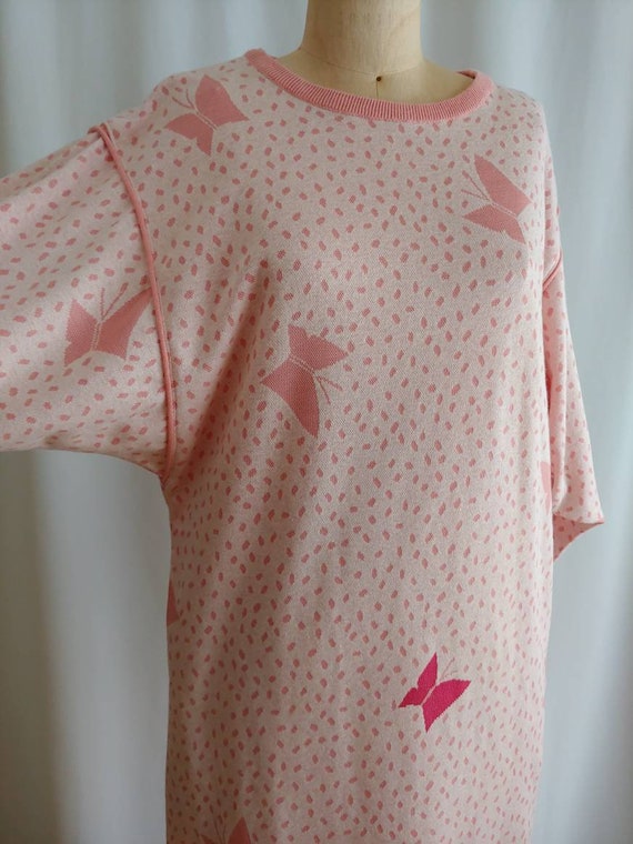 Japanese Hanae Mori knit lounge dress nightshirt … - image 7