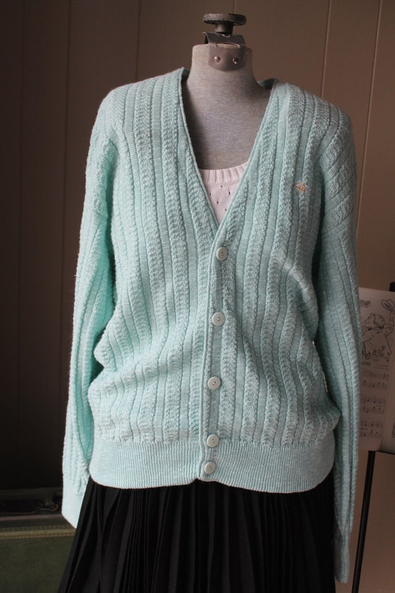 mint green cardigan sweater