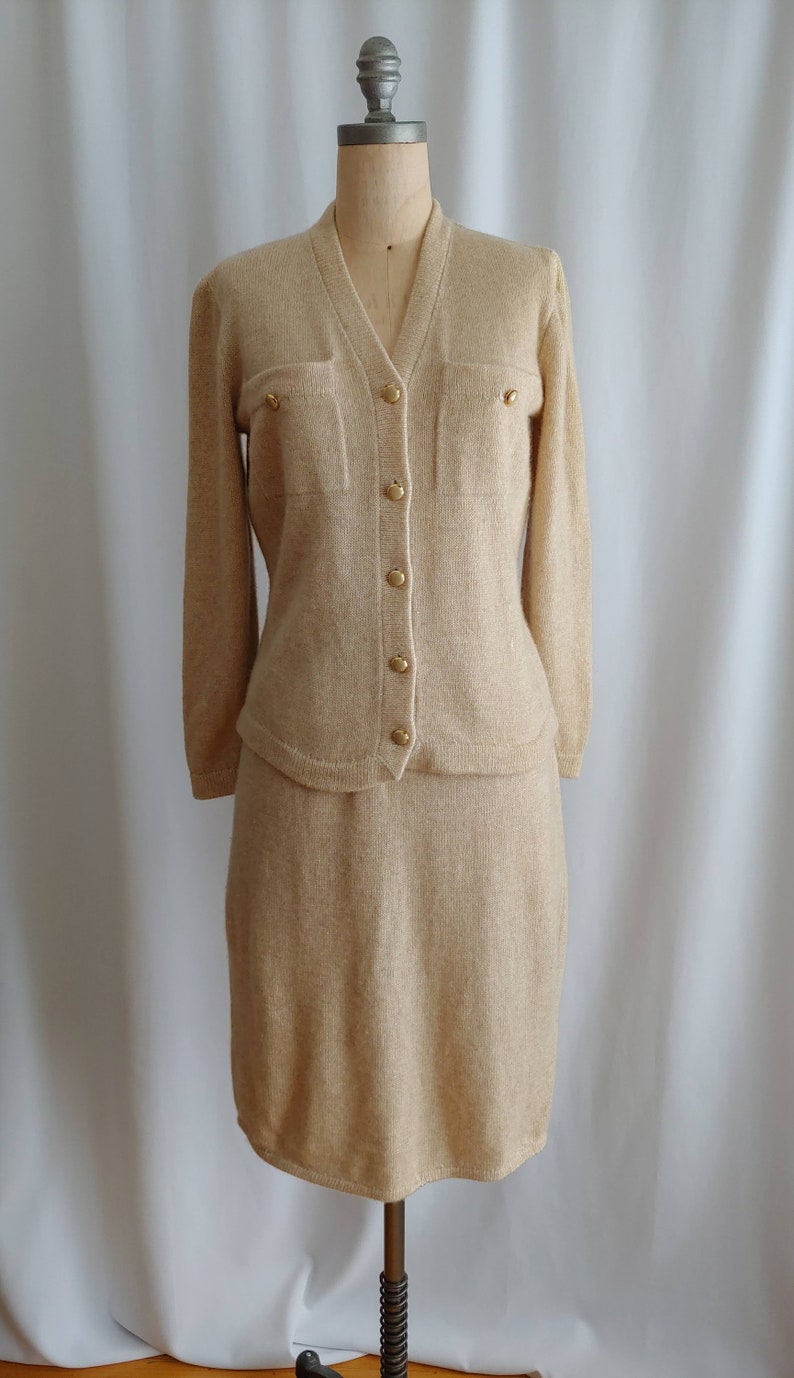 70s St John by Marie Gray angora sweater suit Size 8 image 3