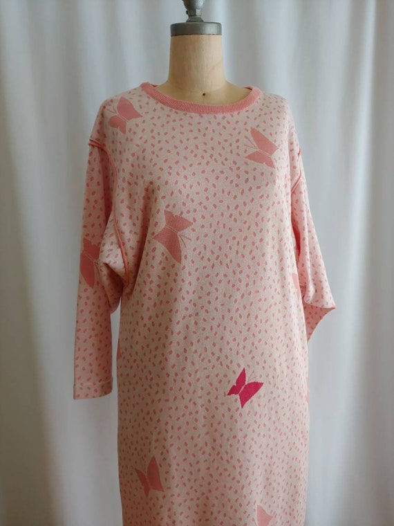 Japanese Hanae Mori knit lounge dress nightshirt … - image 6