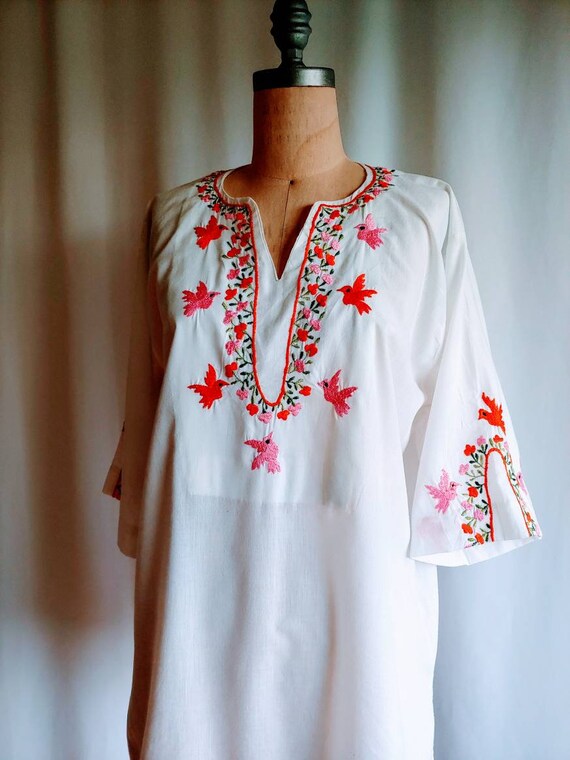 60s Mexican shirt unisex embroidered peasant blou… - image 9