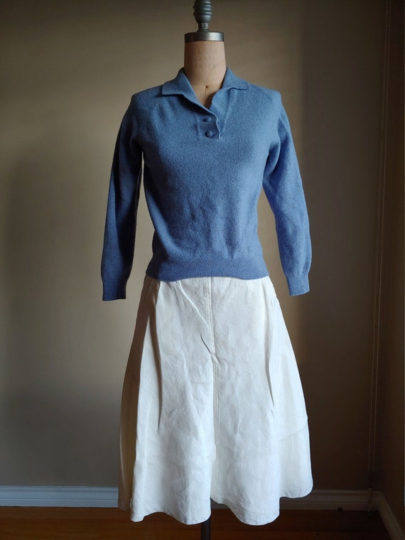 40s English Lakes Wool Pullover, Pale Cerulean Blu