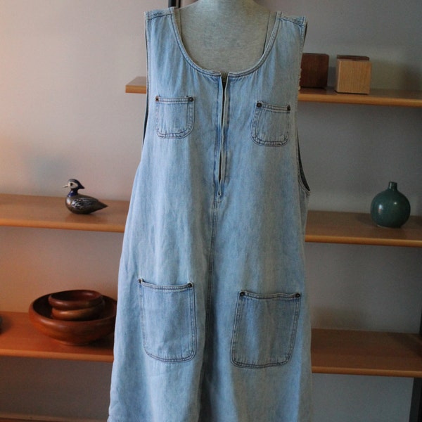 Reserved for Sondra Denim Jumper / Denim Dress / Stonewashed Denim Dress /