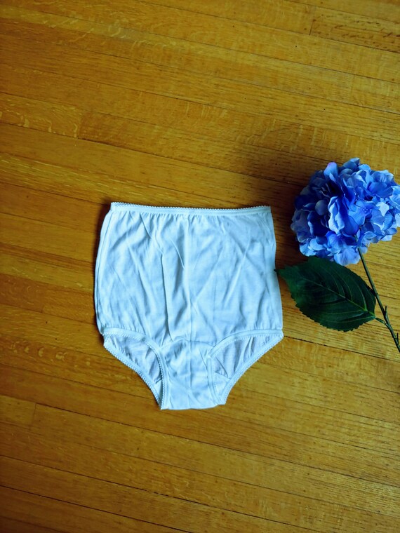 Vintage 60s White Cotton High Waisted Underpants … - image 2