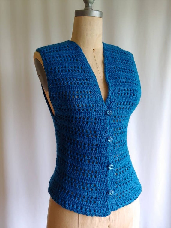 70s Finnish Scandinavian hand crocheted fitted so… - image 5