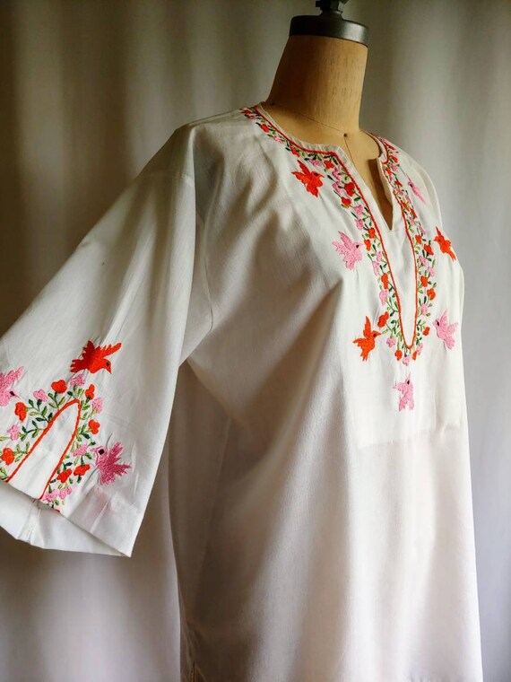 60s Mexican shirt unisex embroidered peasant blou… - image 4
