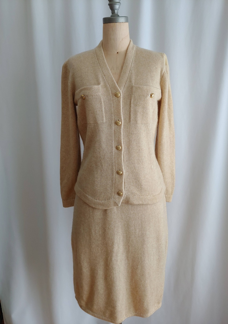 70s St John by Marie Gray angora sweater suit Size 8 image 4