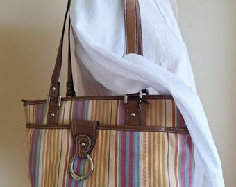 Etienne Aigner large canvas  shoulder bag with pockets mint condition