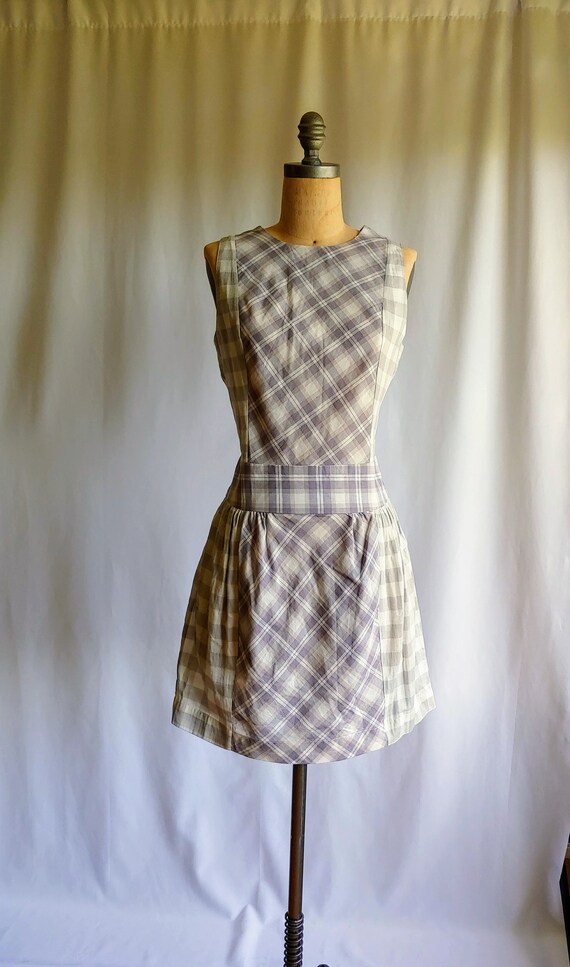 Gingham Plaid Prairie Peasant Dress sm Cottagecore