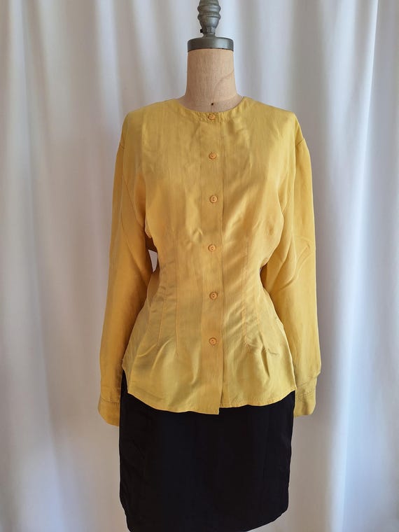 Chemisier victorien édouardien des années 80 en soie chemise de