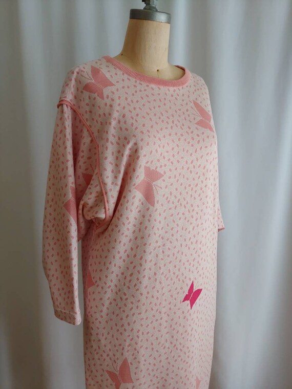 Japanese Hanae Mori knit lounge dress nightshirt … - image 8