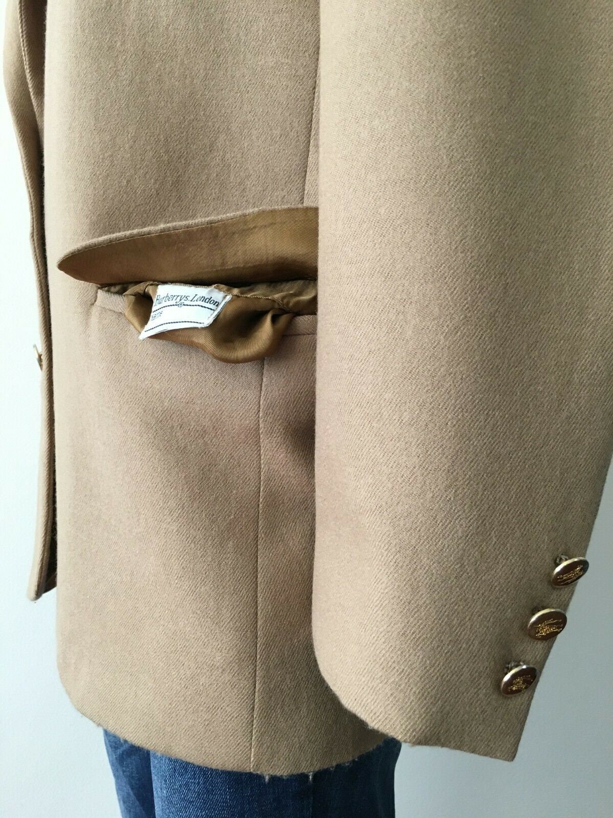 90s Burberry Wool Camel Blazer Jacket Medium Large - Etsy