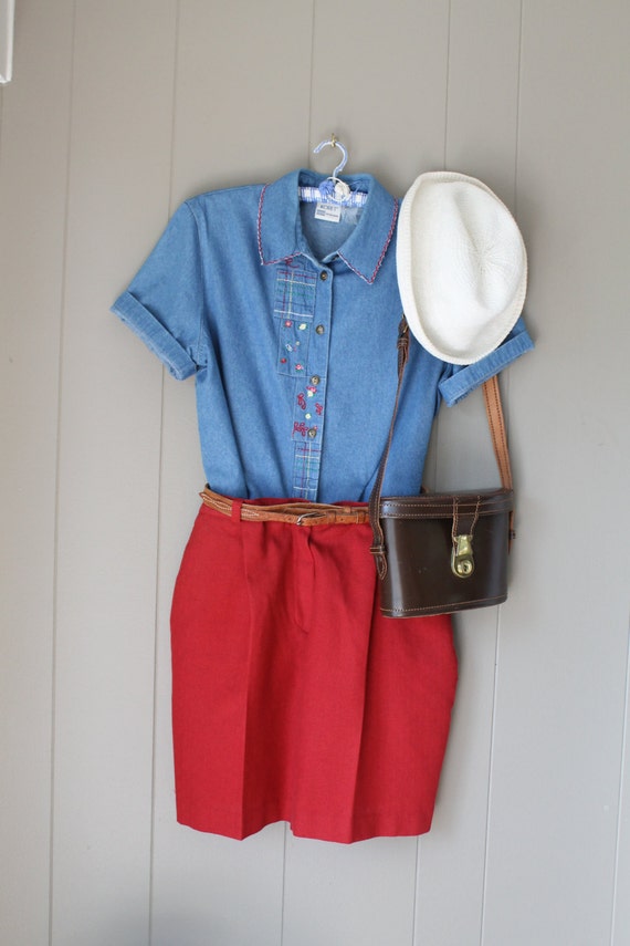80s Woven Linen Walking Fall Autumn Shorts 33 inch