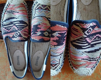 Woven espadrille shoes hand dyed size 8 1/2 to 9