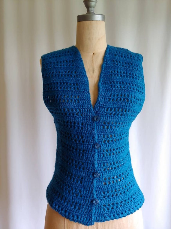 70s Finnish Scandinavian hand crocheted fitted so… - image 3