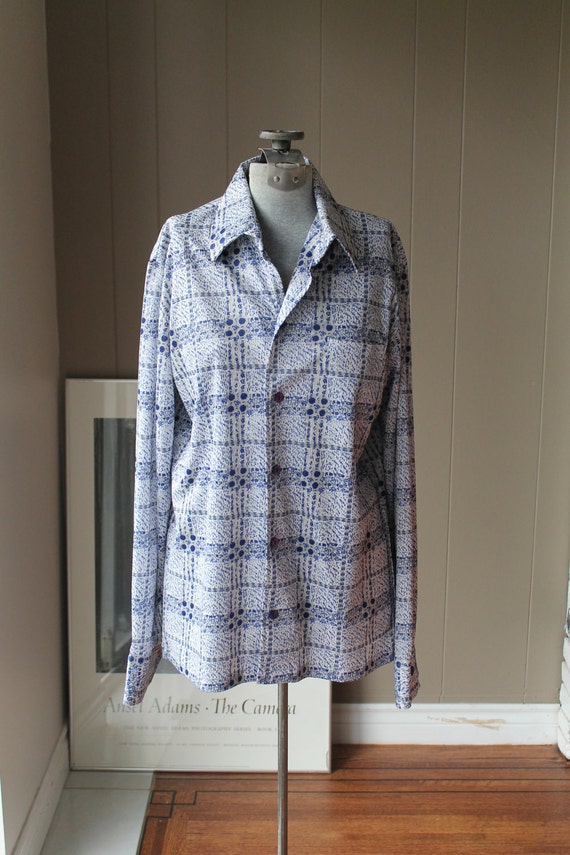 Men's Silky 60s Poly Shirt, Mad Men 60s Shirt, Di
