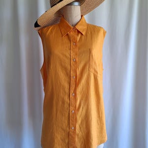 Ralph Lauren linen shirt button down tangerine orange plus size 2X mint