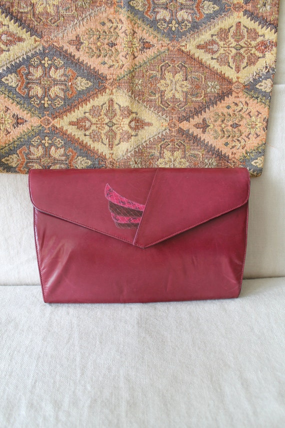 70s Ingledews envelope purse alligator detail, ki… - image 5